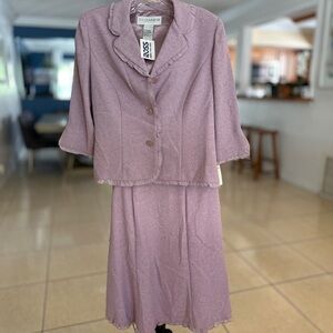 Sag Harbor Mauve Textured Skirt Suit
